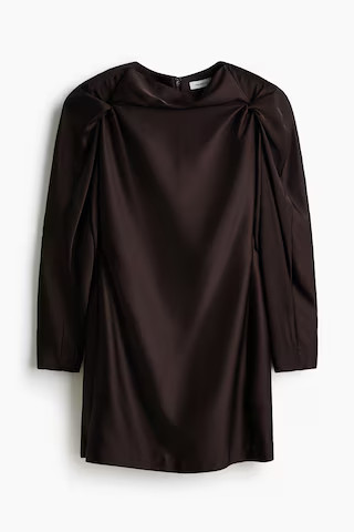 Puff-Sleeved Satin Dress | H&M (US + CA)