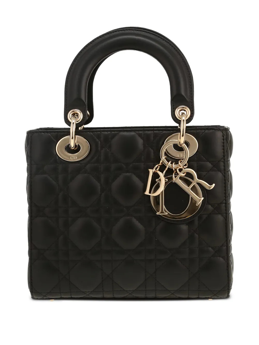 Christian Dior Pre-Owned 2020's small My Abcdior Lady Dior cannage tote bag - Black | Farfetch Global