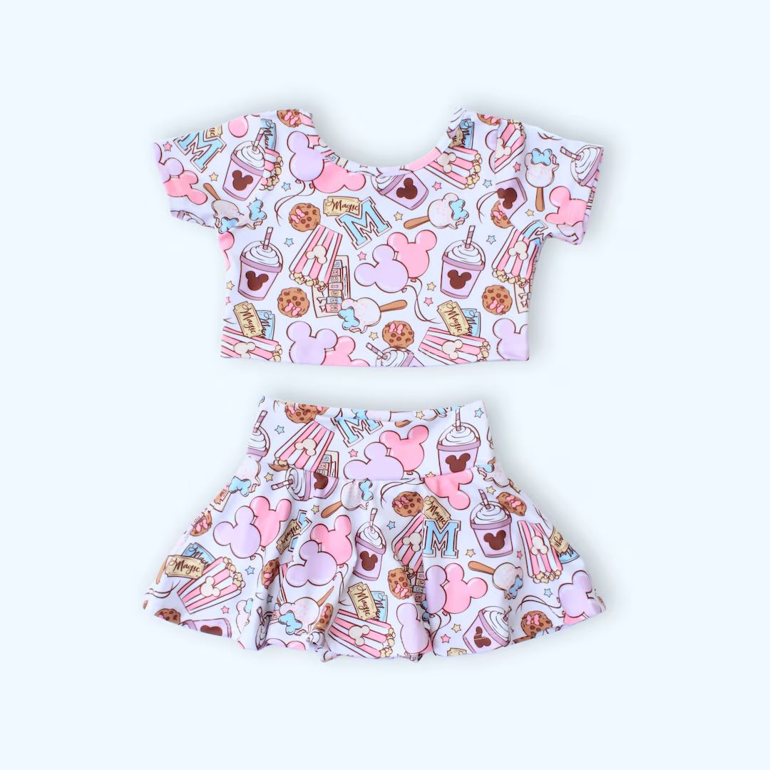 Set Bummie Skirt and Crop Top , Baby Girl Bummies,print Bummies,disney Bloomers,baby Bummies,prin... | Etsy (US)