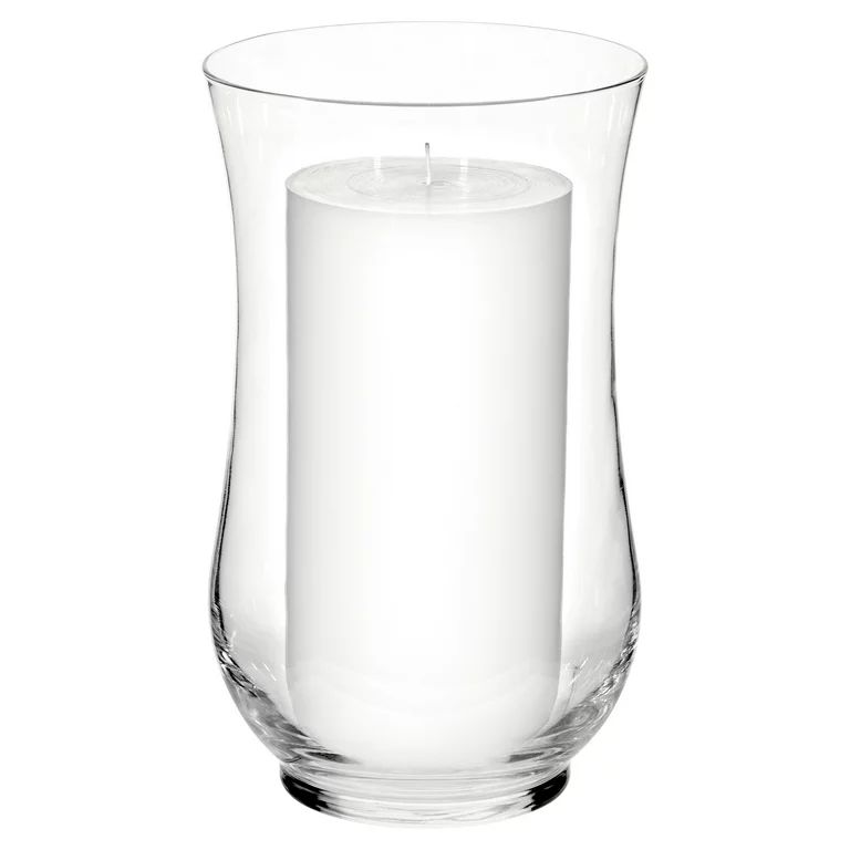 Mainstays Clear Curved Glass Hurricane Candle Holder - Walmart.com | Walmart (US)