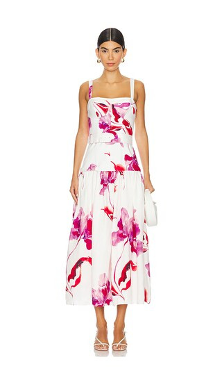 Lidia Bustier Drop Waist Dress in Zoe Floral Print | Revolve Clothing (Global)