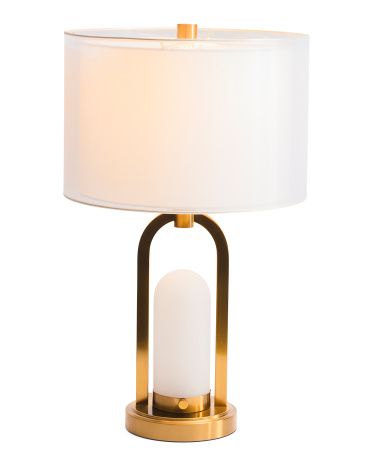 27in Nightlight Metal Glass Table Lamp | TJ Maxx