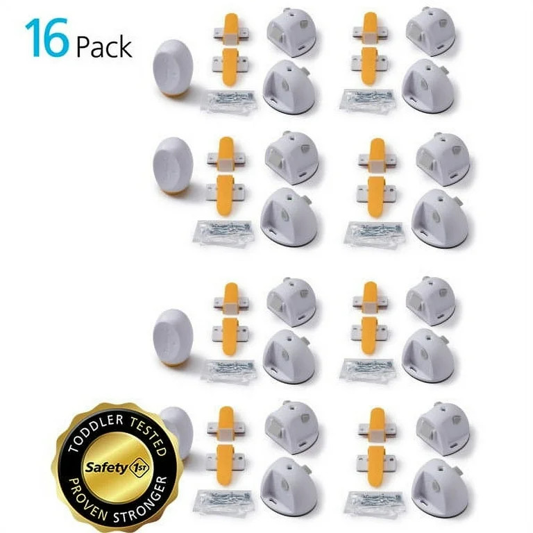Safety 1ˢᵗ Adhesive Magnetic Lock System - 16 Locks and 4 Keys, White | Walmart (US)