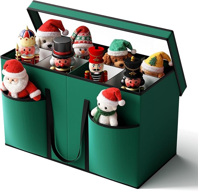Christmas Figurine Storage Box & Nutcracker Storage Containers with Visible Lid and Dividers, Kee... | Amazon (US)
