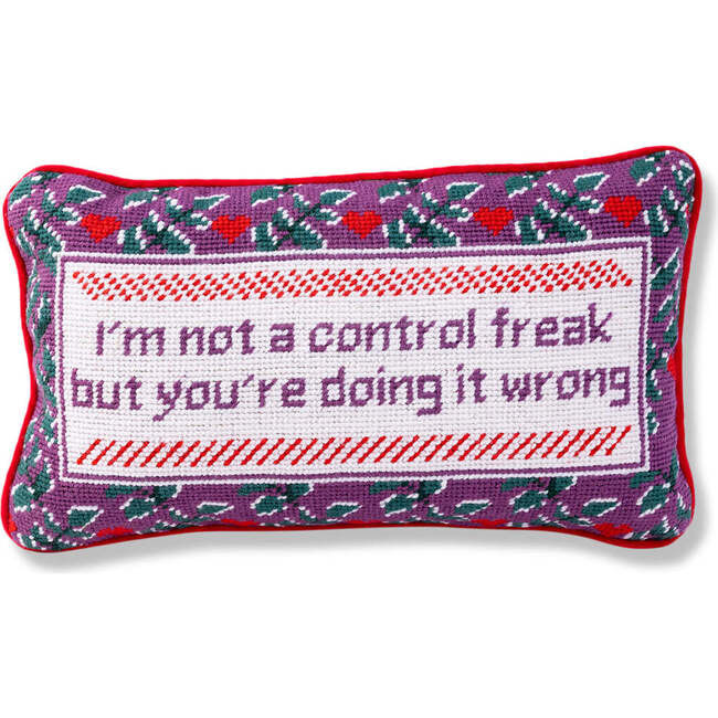 Furbish Studio | Control Freak Needlepoint Pillow | Maisonette | Maisonette