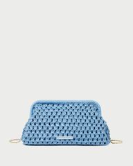 Trudie Blue Crochet Frame Clutch | Loeffler Randall
