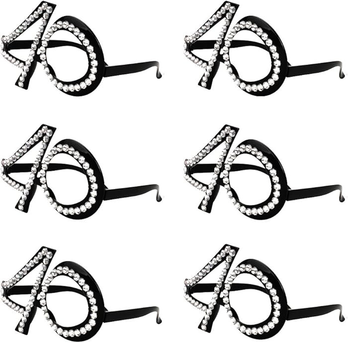 Ocean Line 40th Birthday Glasses - Number Crystal Frame, Party Favors, Wedding, Funny Costume Sun... | Amazon (US)