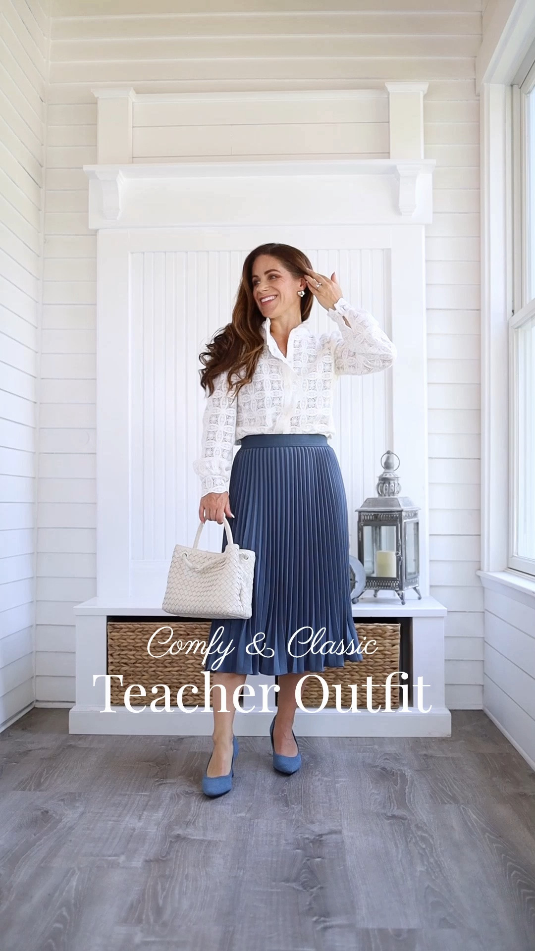 One of my go-to looks for days in the classroom. This pleated skirt is an affordable Amazon find and perfectly sized for petites. Tons of colors available. Im in the “dark gray” which totally looks like a blue. Pairing with a romantic Sezane blouse.

Classic workwear | teacher outfits | business casual workwear | petite skirts | petite-friendly skirts

#LTKPetite #LTKOver40 #LTKootd