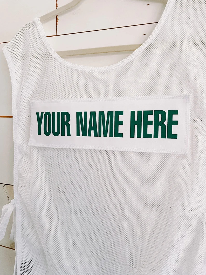 Golf Caddie Bib With Name Badge for Back of Caddy Bibs White Tiger Woods Green Hook and Loop PGA ... | Etsy (US)