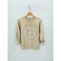 Flower Sweater - Peace Sign Shirt & Love Cute Sweatshirt For Women Wildflower | Etsy (US)