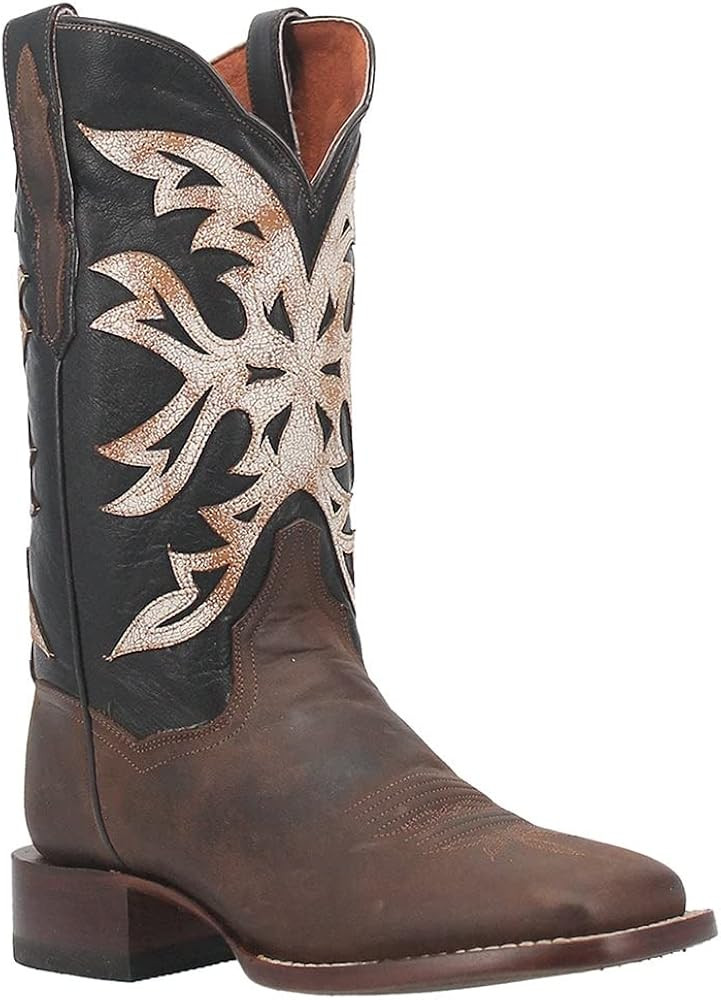 Dan Post Boots Womens Sure Shot Square Toe Boots Mid Calf Low Heel 1-2" - Brown | Amazon (US)