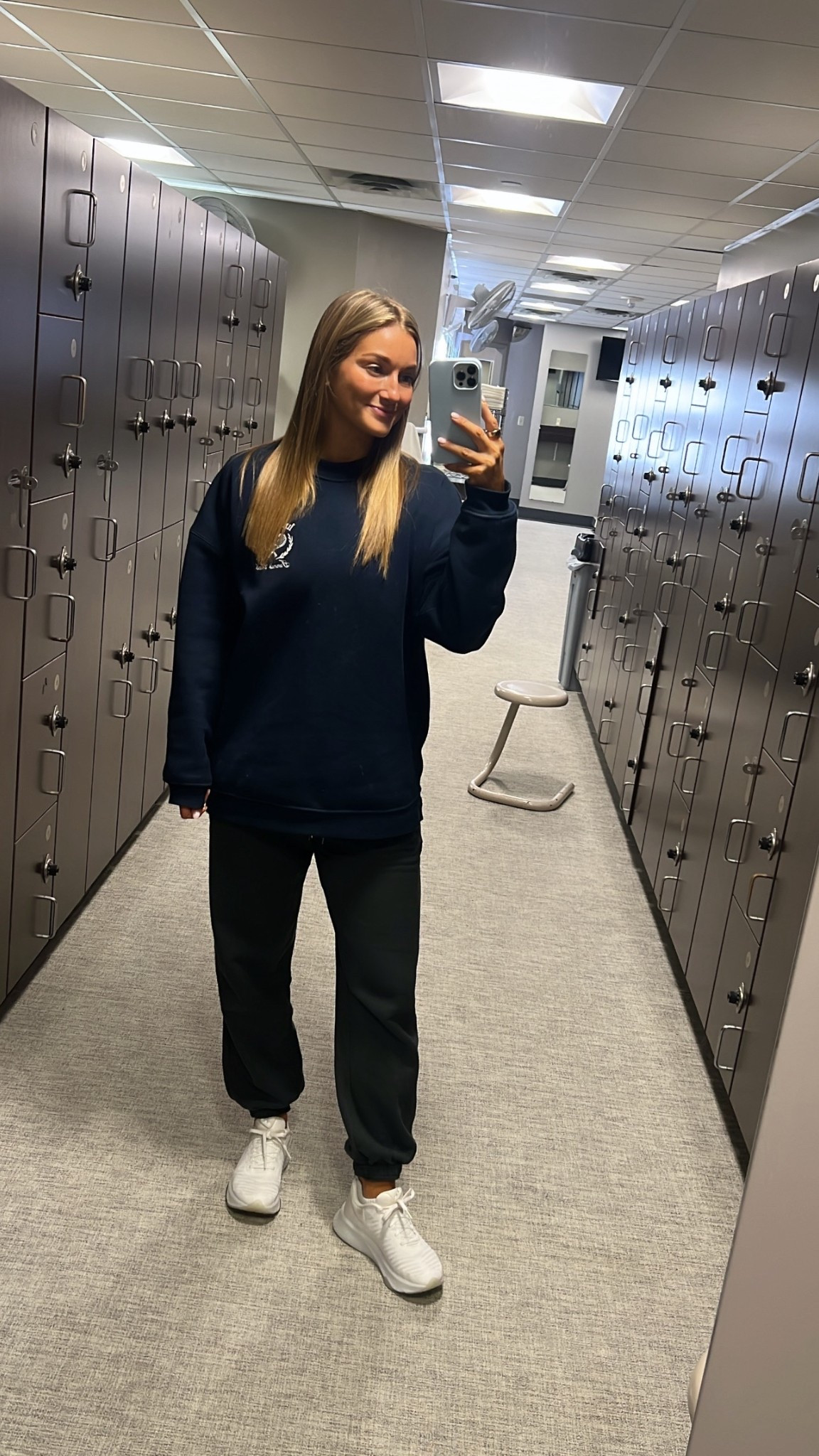 Size large sweatshirt and small sweatpants! 

#LTKFindsUnder100 #LTKActive #LTKSeasonal