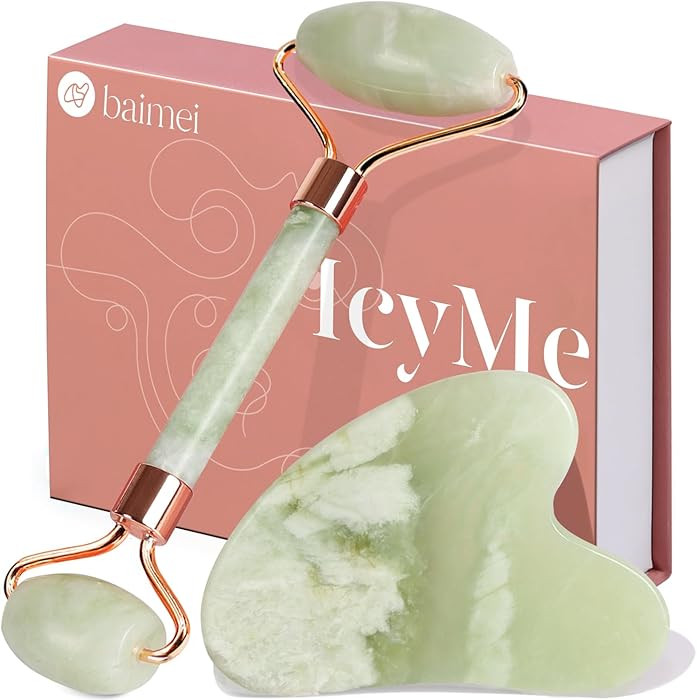BAIMEI IcyMe Jade Roller & Gua Sha Set Face Roller and Gua Sha Facial Tools for Skin Care Routine... | Amazon (US)