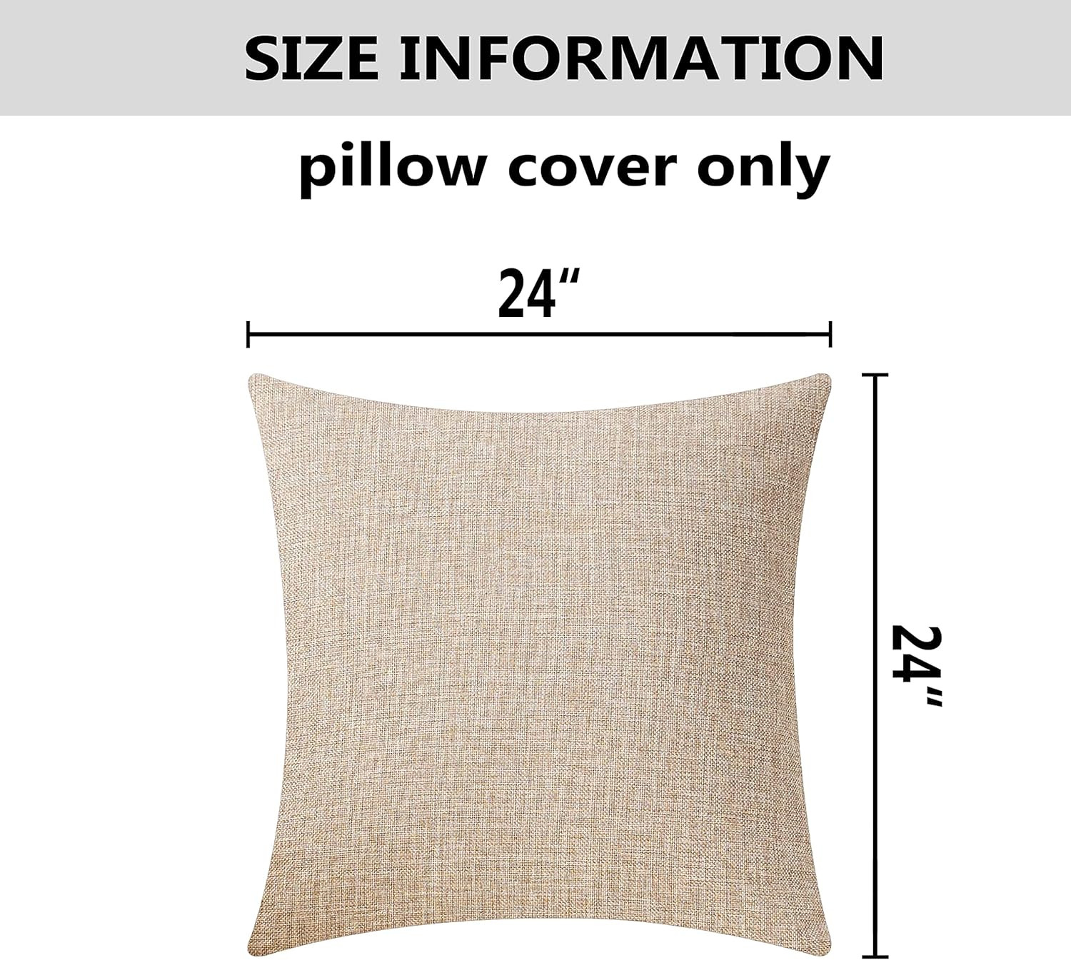 Home Brilliant Linen Pillow Covers 18x18 Set of 2 Burlap Decorative Beige Throw Pillows Cover for Co | Amazon (US)
