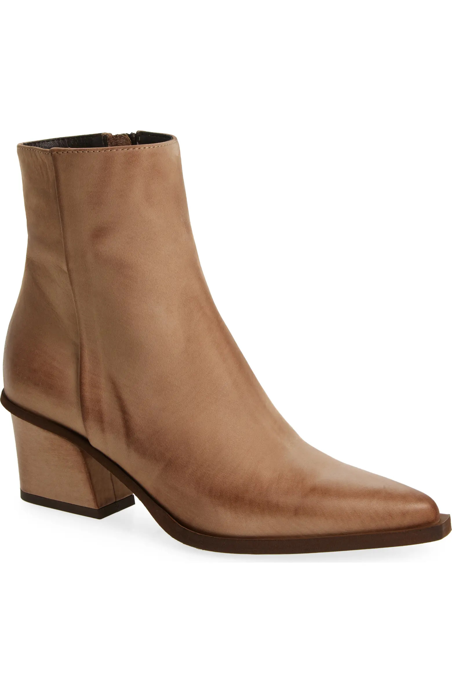 Braydie Block Heel Leather Bootie (Women) | Nordstrom