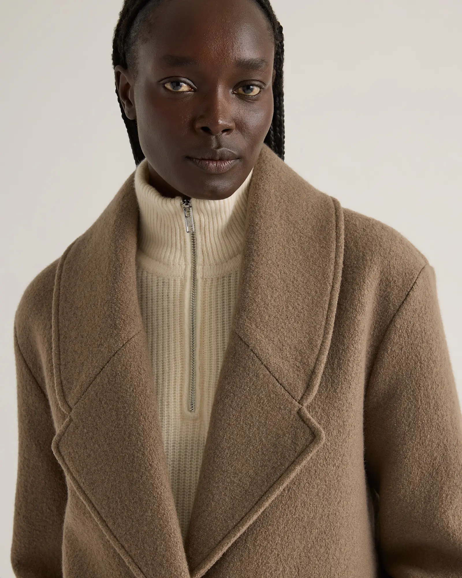 100% Merino Wool Shawl Collar Long Coat | Quince
