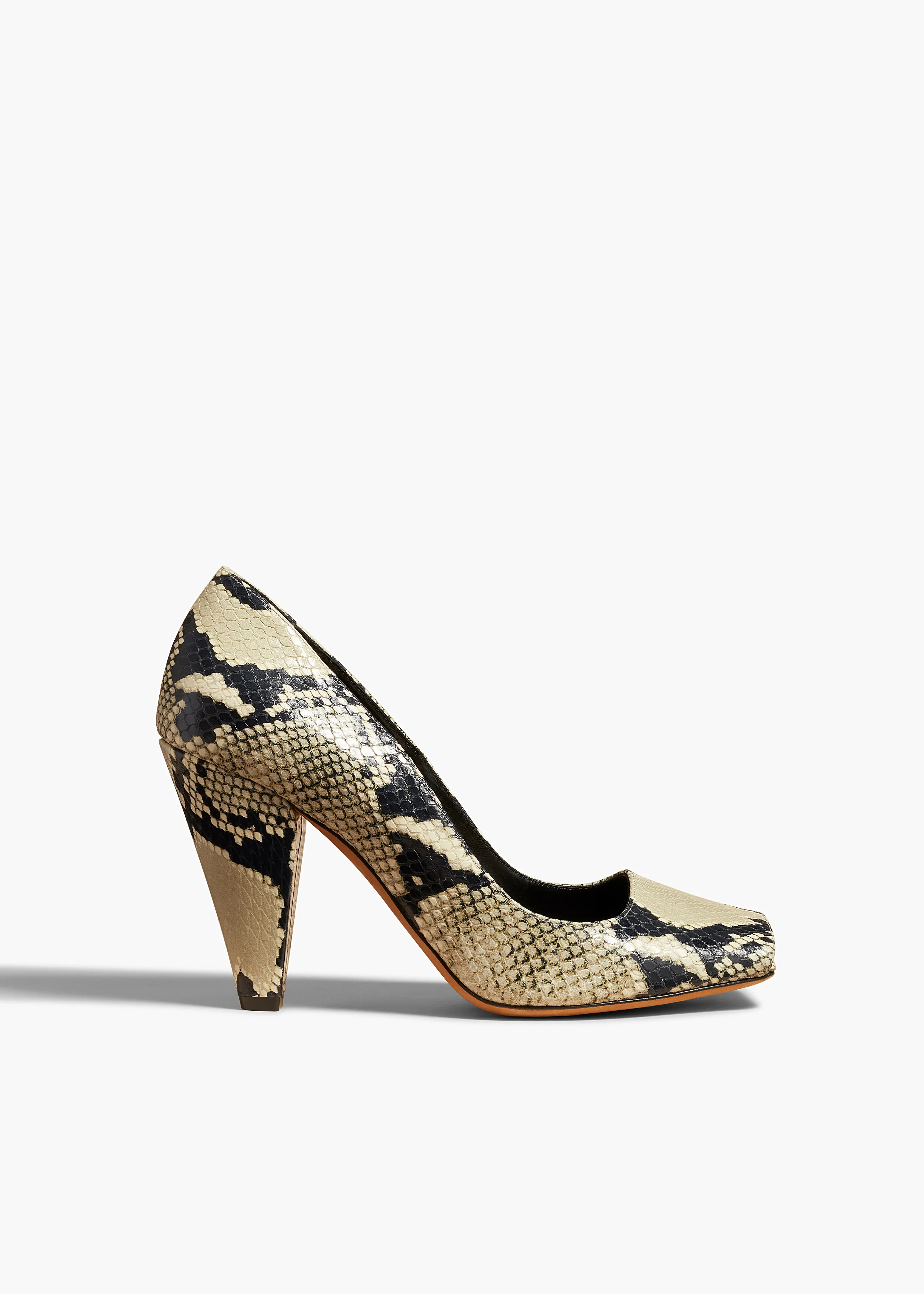 Cedar Pump in Natural Python-Embossed Leather | Khaite