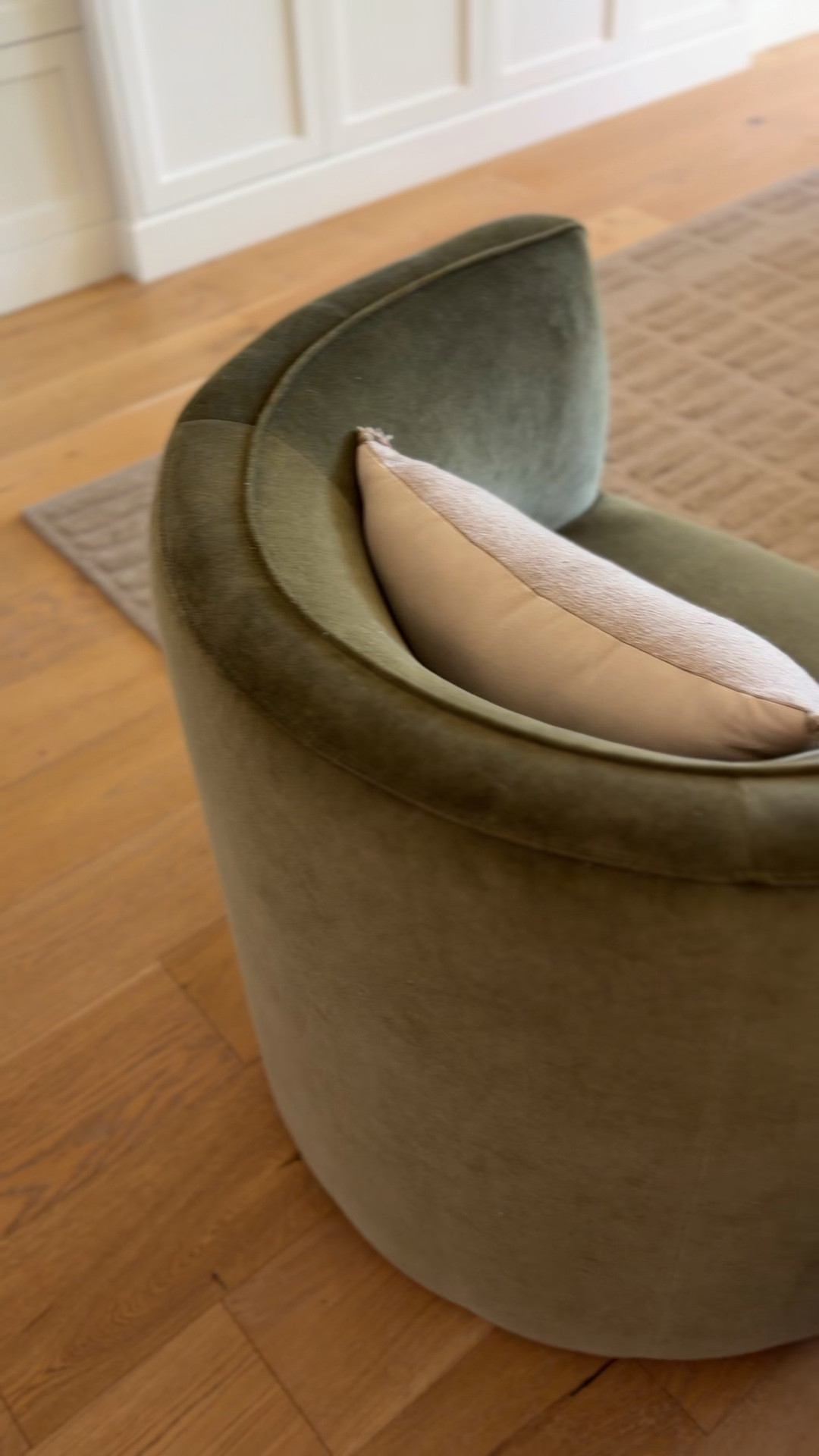 Loving these Olive green barrel chairs from @Lulu and Georgia 

Olive green barrel chairs, modern brown area rug, brown lumbar pillow from Target, organic modern living room, warm neutral home décor, earthy living room inspiration, olive green accent chairs, affordable Target home finds, brown and green color palette, modern Mediterranean interior design, cozy layered living room, budget-friendly home décor, designer-inspired living room ideas. ￼

#LTKHome #LTKSeasonal