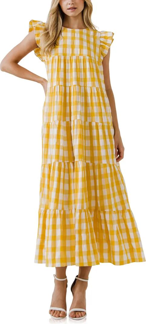 Gingham Tiered Maxi Dress | Nordstrom