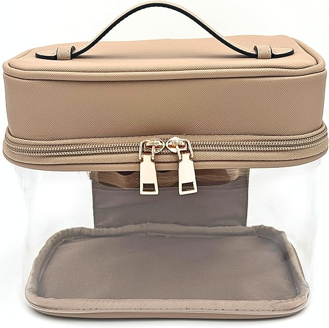 Clear Makeup Bag Toiletry Bag for Women Cosmetic Large Capacity Travel Make Up Bag Organizer Tran... | Amazon (US)