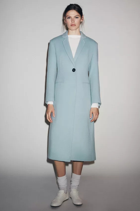 FITTED WOOL BLEND COAT ZW COLLECTION | Zara US