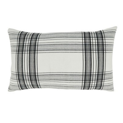 Saro Lifestyle Timeless Plaid Poly Filled Throw Pillow, 12"x20", Black | Target