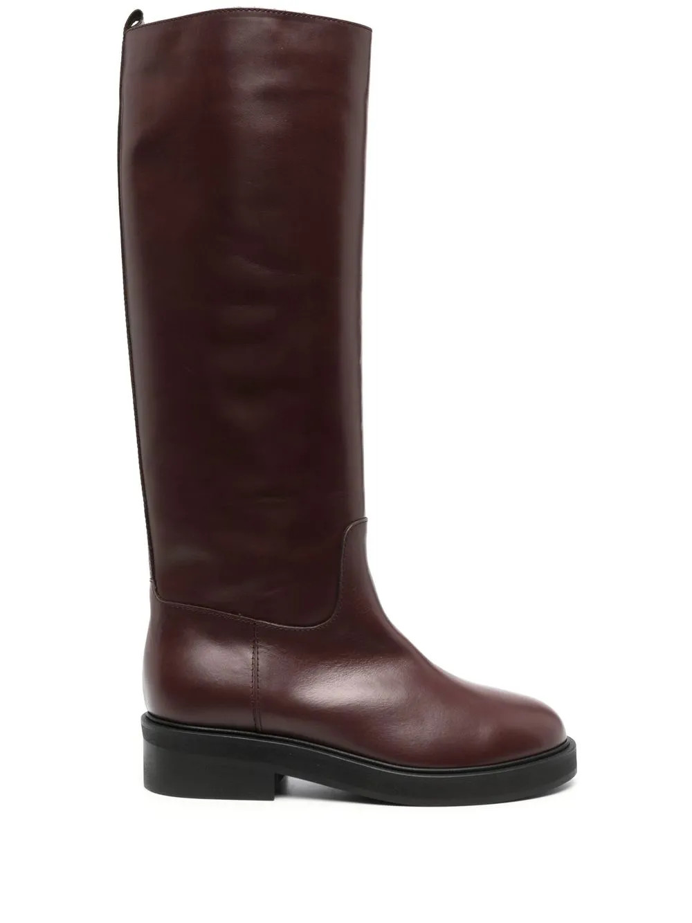 Via Roma 15 knee-length Leather Boots  | Brown | FARFETCH | Farfetch Global