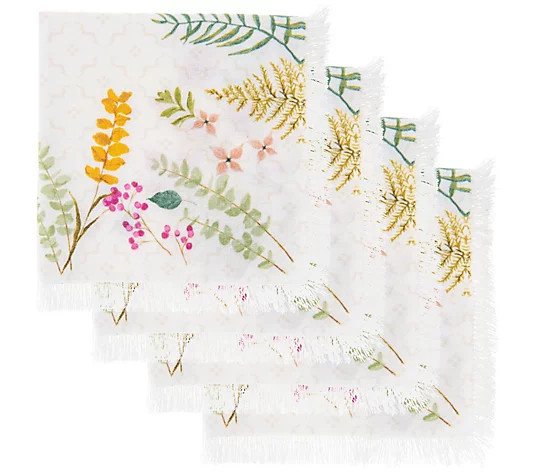 Karma Gifts Pressed Flower Cocktail Napkins | QVC