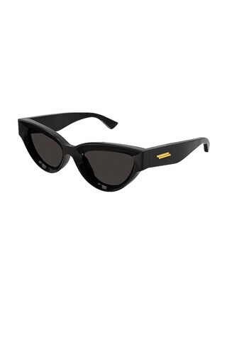 Bottega Veneta Edgy Cat Eye Sunglasses in Shiny Black from Revolve.com | Revolve Clothing (Global)