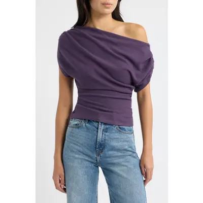 Reformation Iris One-Shoulder Knit Top in Crushed Violet at Nordstrom, Size Medium | Nordstrom