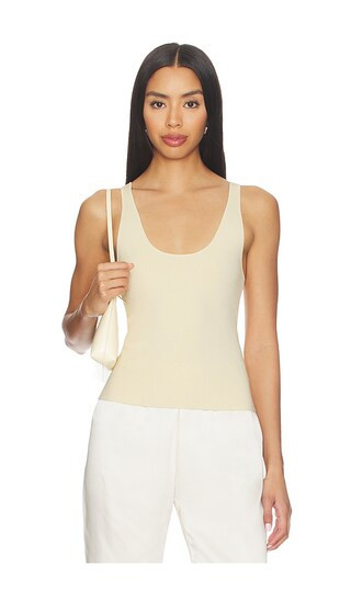 EAVES Marlisse Structured Knit Tank in Cream. - size XS | Revolve Clothing (Global)