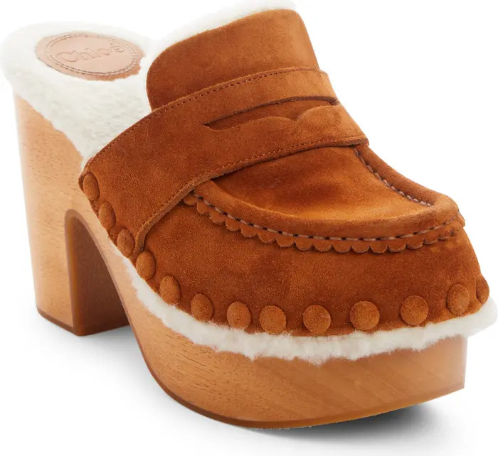 Chloé Joy Clog with Genuine Shearling Lining | Nordstrom | Nordstrom