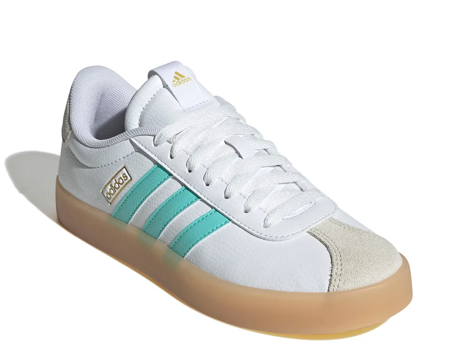 adidas VL Court Sneaker | Women's | White/Turquoise/Grey | Size 7.5 | Sneakers | DSW