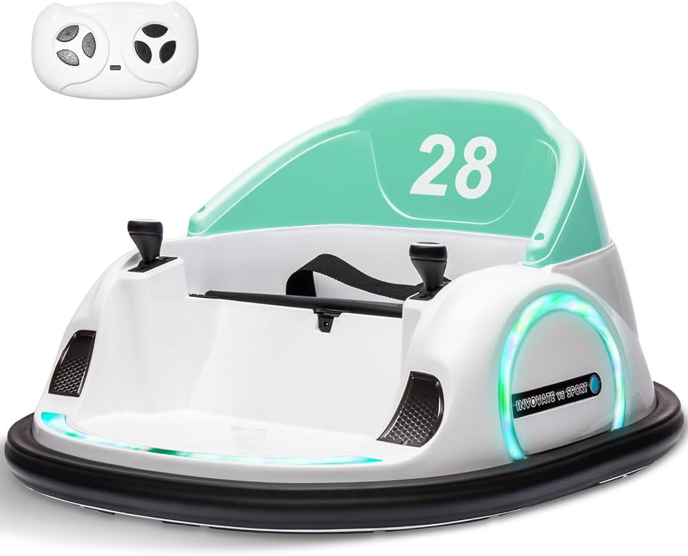 Ride on Bumper Car for Toddlers,12V Battery Car for Kids W/15.7inch Extended Seat, Parent Remote,... | Amazon (US)