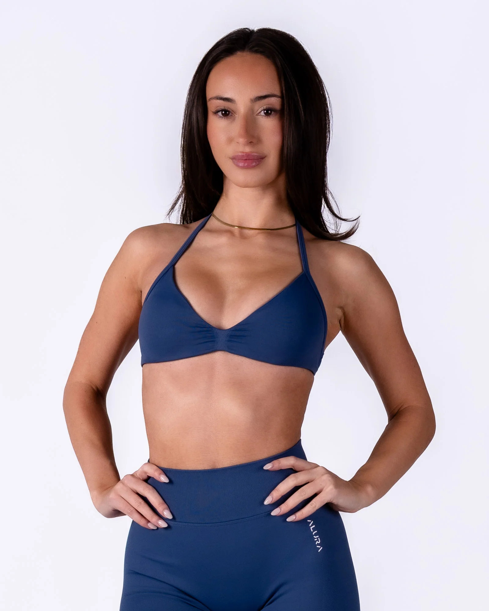 Captivate Ruche Bra - Blue Steel | Alura Fit