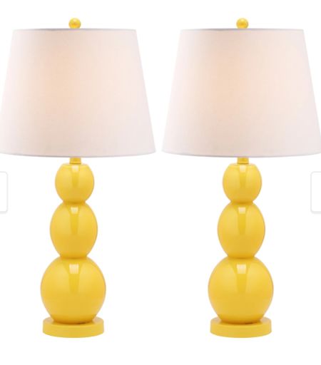 Yellow tall glass table lamps, home office, bedroom decor, home decor, colorful home 

#LTKhome #LTKstyletip