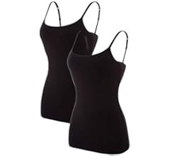 ATTRACO Women's Cotton Camisole Shelf Bra Spaghetti Straps Tank Top | Amazon (US)