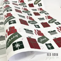 Personalized Christmas Presents Gift Wrap, Red & Green Color Story, Customize With Your Name | Etsy (US)