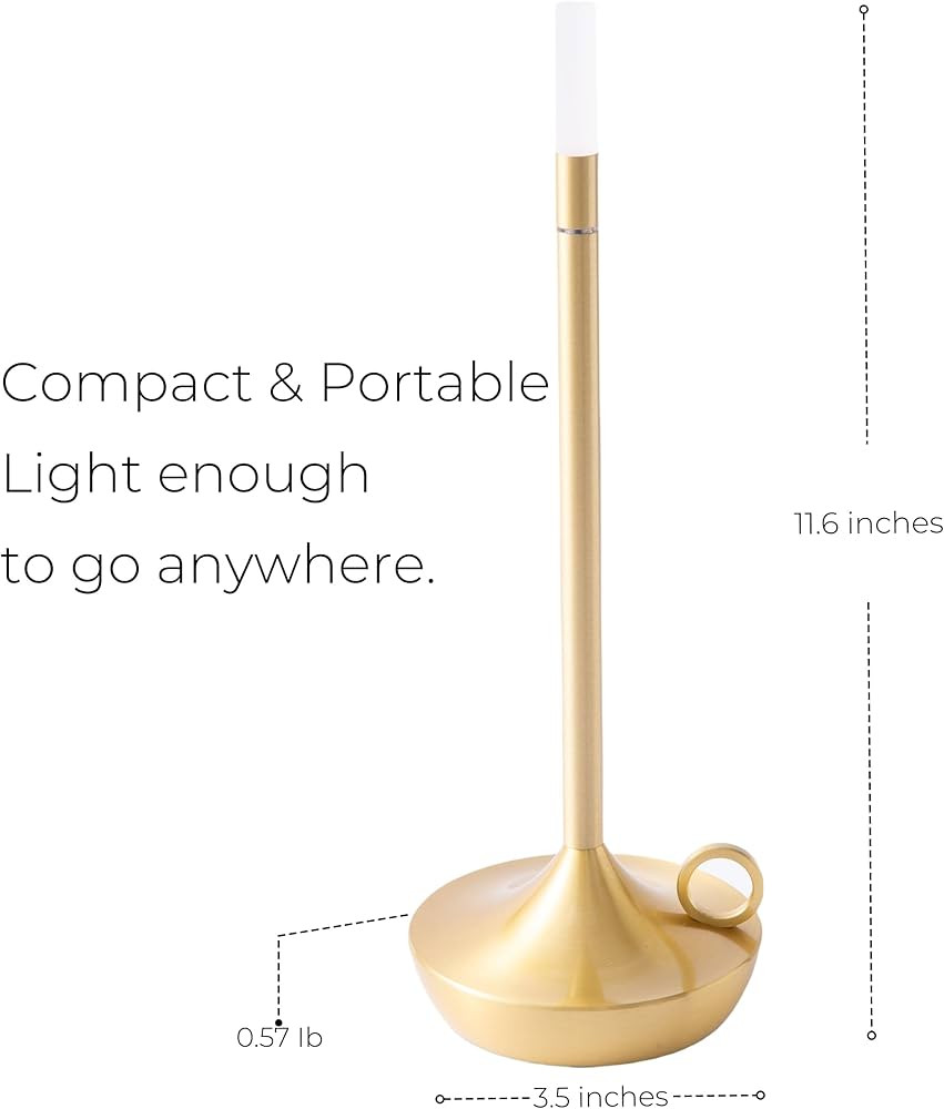 Dark Academia Lamp – Aesthetic Vintage Candlelight Desk Lamp, Touch Dimmable Rechargeable LED L... | Amazon (US)