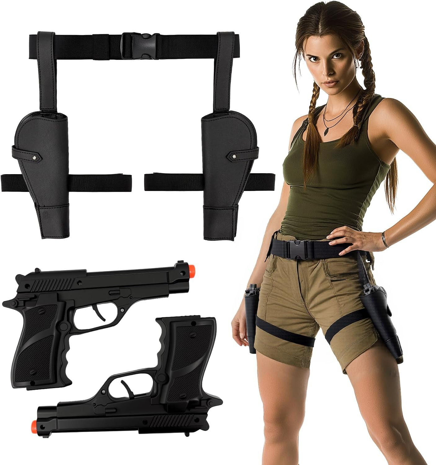 SeptCity Thigh Holster Set for Women, Leg Holster with 2 Toy Pistols Belt | Amazon (US)