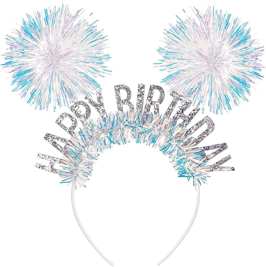 CUBACO Pom Pom Headband Birthday Headband for Women Hair Loop Cosplay Crazy Hair Day Accessories ... | Amazon (US)