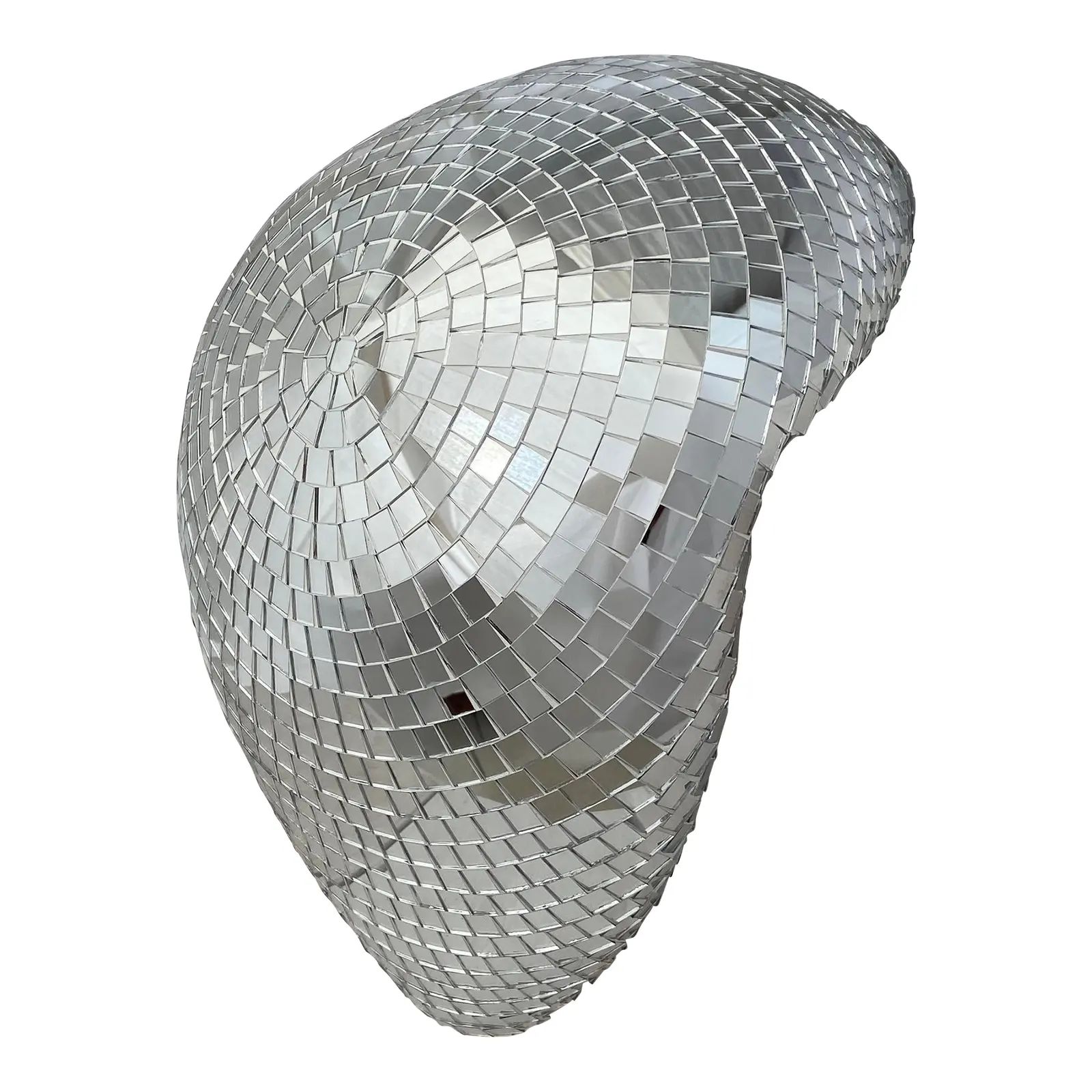Contemporary Mosaic Melted Disco Ball Sculpture | Chairish