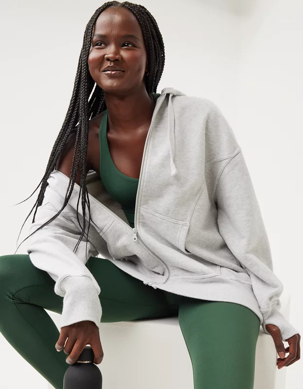 OFFLINE By Aerie Throwback Full Zip Hoodie | Aerie