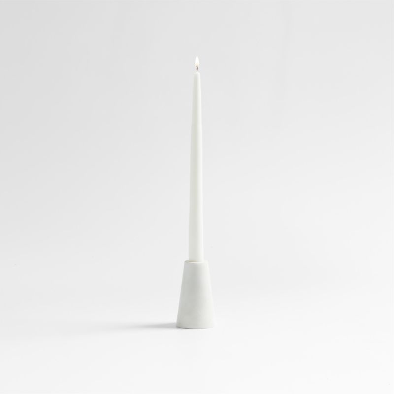 Marble Taper Candle Holder 4" + Reviews | Crate & Barrel | Crate & Barrel