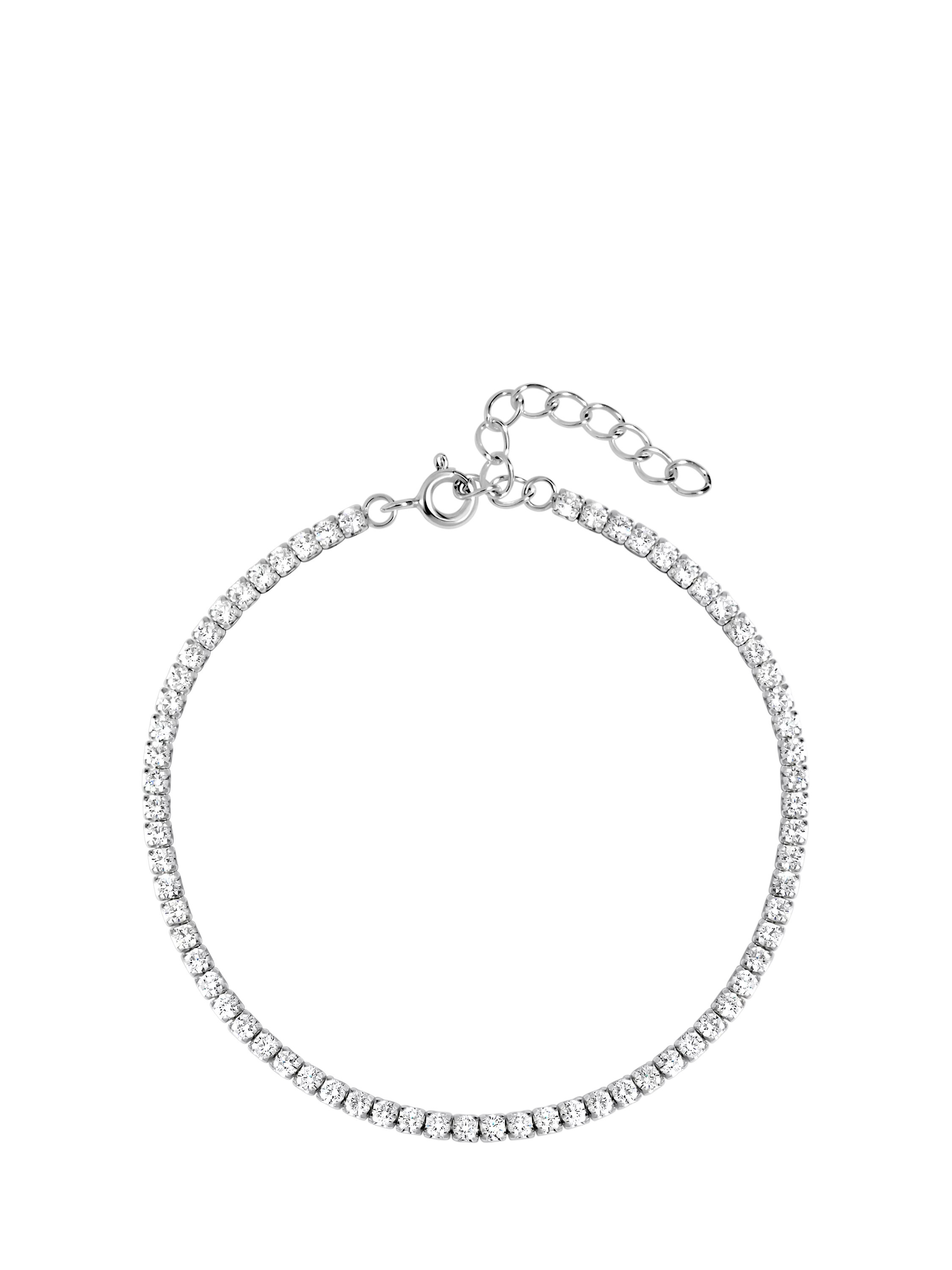 Simply Silver Cubic Zirconia Tennis Bracelet, Silver | John Lewis (UK)