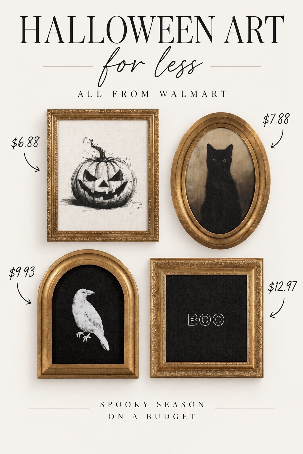 Halloween Art That Looks So Expensive 🎃

I cannot believe how inexpensive these are! 🖤 Vintage-inspired Halloween art with the prettiest antique gold frames—starting at just $6.88. These look SO much more expensive than they are and would be perfect styled on a mantel, shelf, or Halloween gallery wall. Grab your favorites before they sell out!

#LTKHome #LTKSeasonal