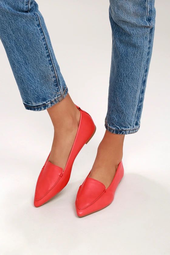Emmy Red Pointed Loafers | Lulus (US)