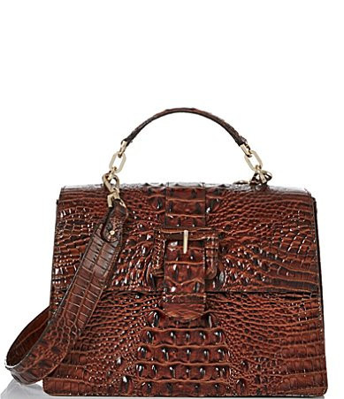 BRAHMIN Melbourne Collection Hallie Satchel Bag - Pecan | Dillard's