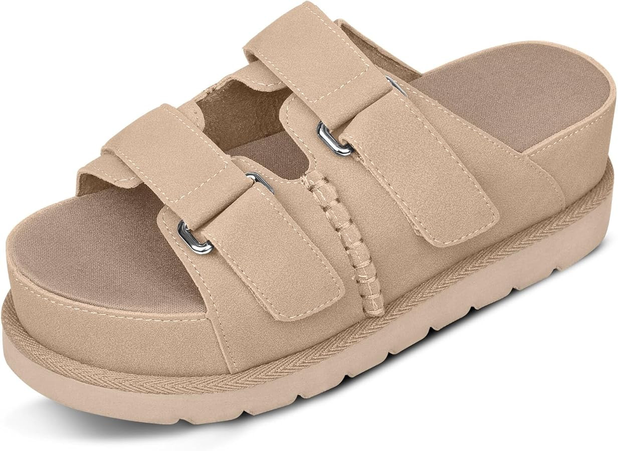Women's Sandals Platform Slide Sandals Open Toe House Slipper Indoor Outdoor Non-Slip Sandals for... | Amazon (US)