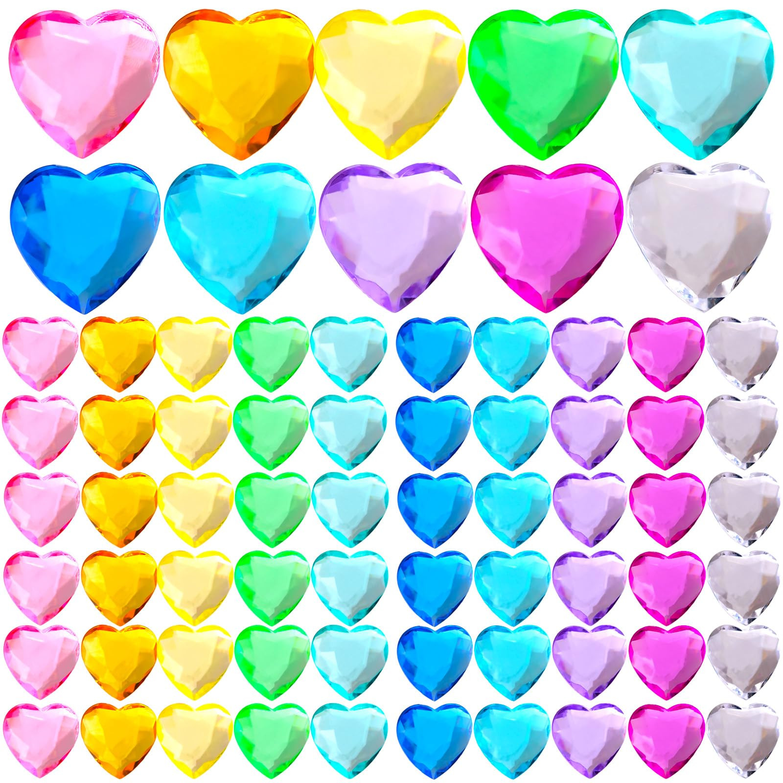 Niceup 170pcs Small Plastic Heart Gems Vase Filler 1in Flat Back Mini Acrylic Hearts Gemstones Tr... | Amazon (US)